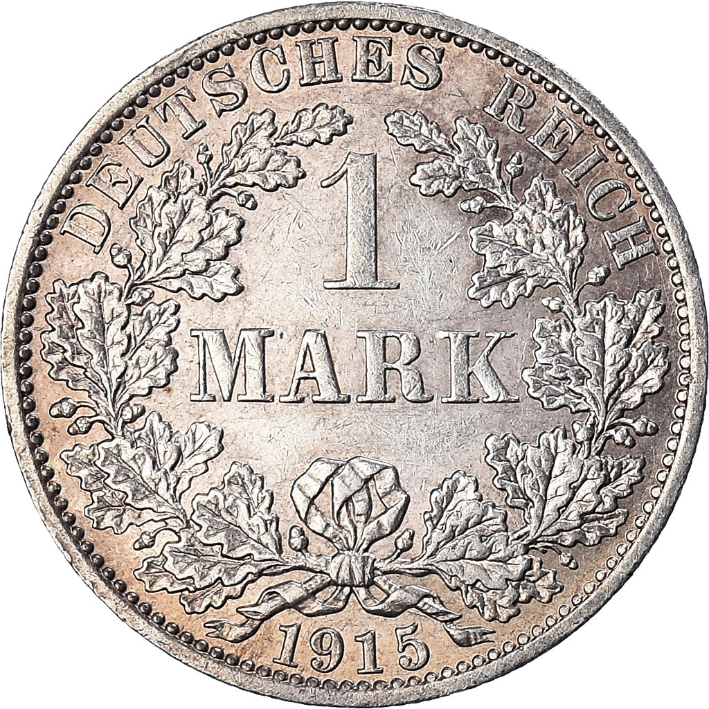 Coin, GERMANY - EMPIRE, Wilhelm II, Mark, 1915, Berlin, AU(50-53), Silver, KM:14