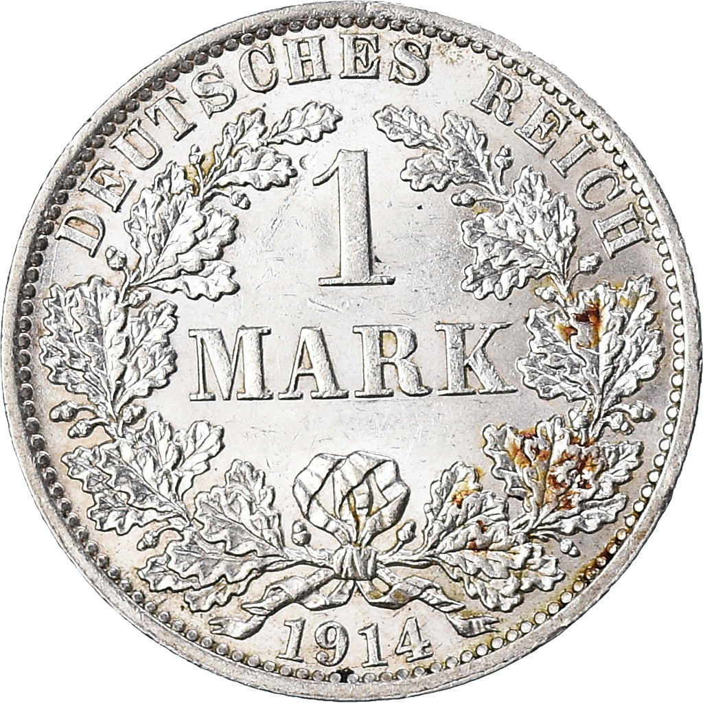 Coin, GERMANY - EMPIRE, Wilhelm II, Mark, 1914, Berlin, AU(50-53), Silver, KM:14