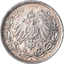 Coin, GERMANY - EMPIRE, 1/2 Mark, 1915, Berlin, MS(63), Silver, KM:17