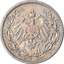 Coin, GERMANY - EMPIRE, 1/2 Mark, 1905, Karlsruhe, EF(40-45), Silver, KM:17