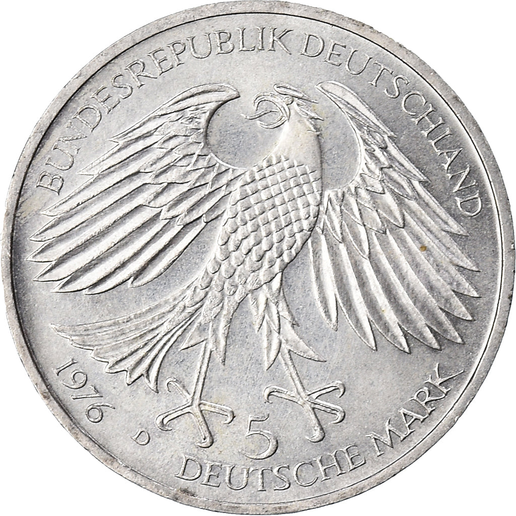Coin, GERMANY - FEDERAL REPUBLIC, 5 Mark, 1976, Munich, Germany, AU(55-58)