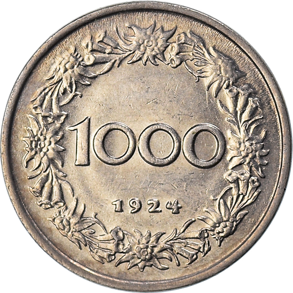 Coin, Austria, 1000 Kronen, 1924, MS(63), Copper-nickel, KM:2834