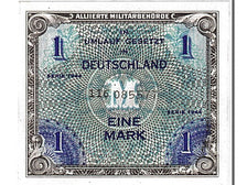 Biljet, Duitsland, 1 Mark, 1944, NIEUW