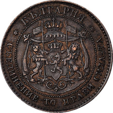 Coin, Bulgaria, Alexander  I, 2 Stotinki, 1881, EF(40-45), Bronze, KM:1
