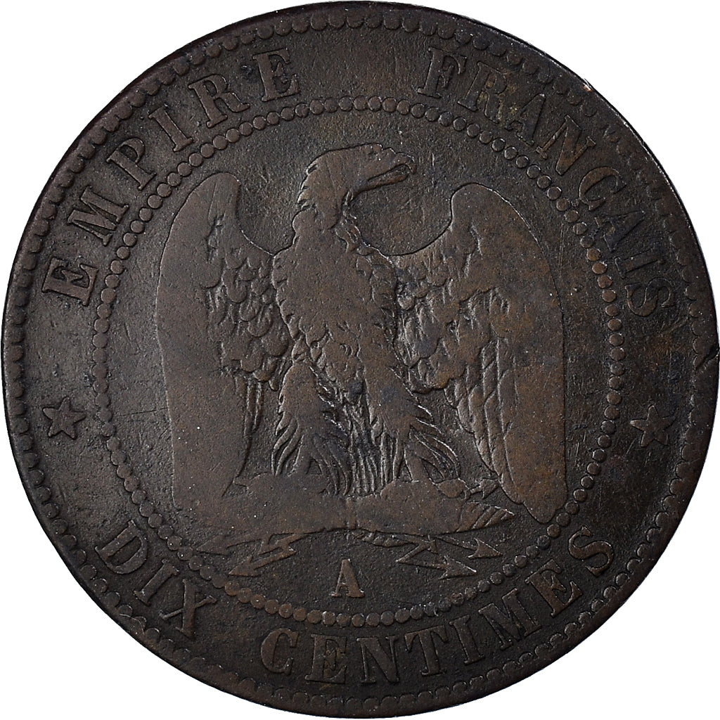 Moeda, França, Napoleon III, Napoléon III, 10 Centimes, 1853, Paris