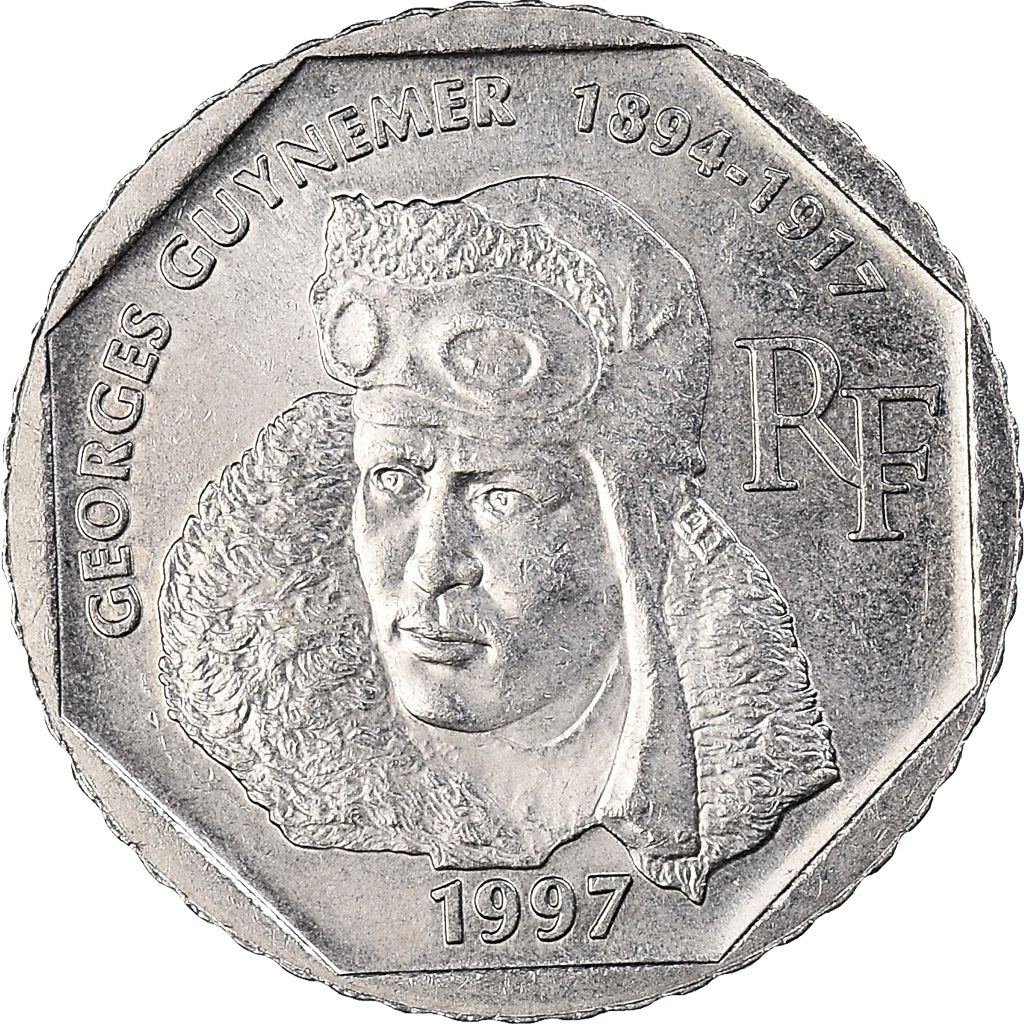 Moneta, Francia, Guynemer, 2 Francs, 1997, BB, Nichel, KM:1187, Gadoury:550