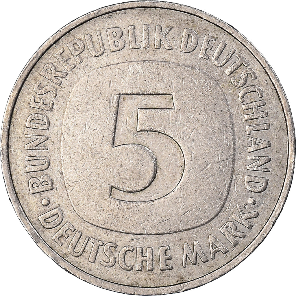 Coin, GERMANY - FEDERAL REPUBLIC, 5 Mark, 1977, Hamburg, EF(40-45)