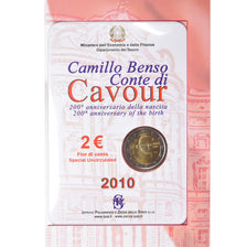 Italy, 2 Euro, Comte de Cavour, 2010, Rome, BU, MS(65-70), Bi-Metallic, KM:328