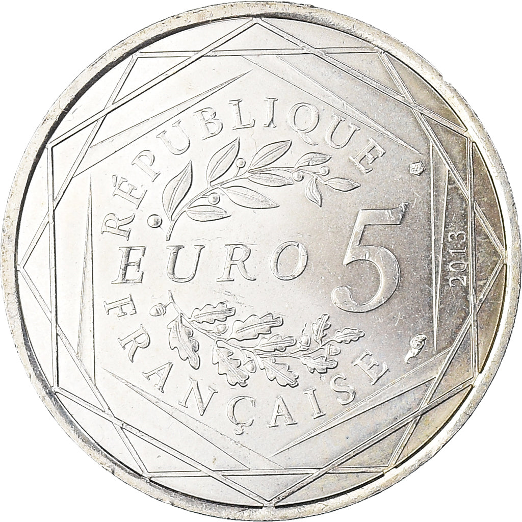 France, 5 Euro, 2013, Fraternité., MS(63), Silver, Gadoury:EU647