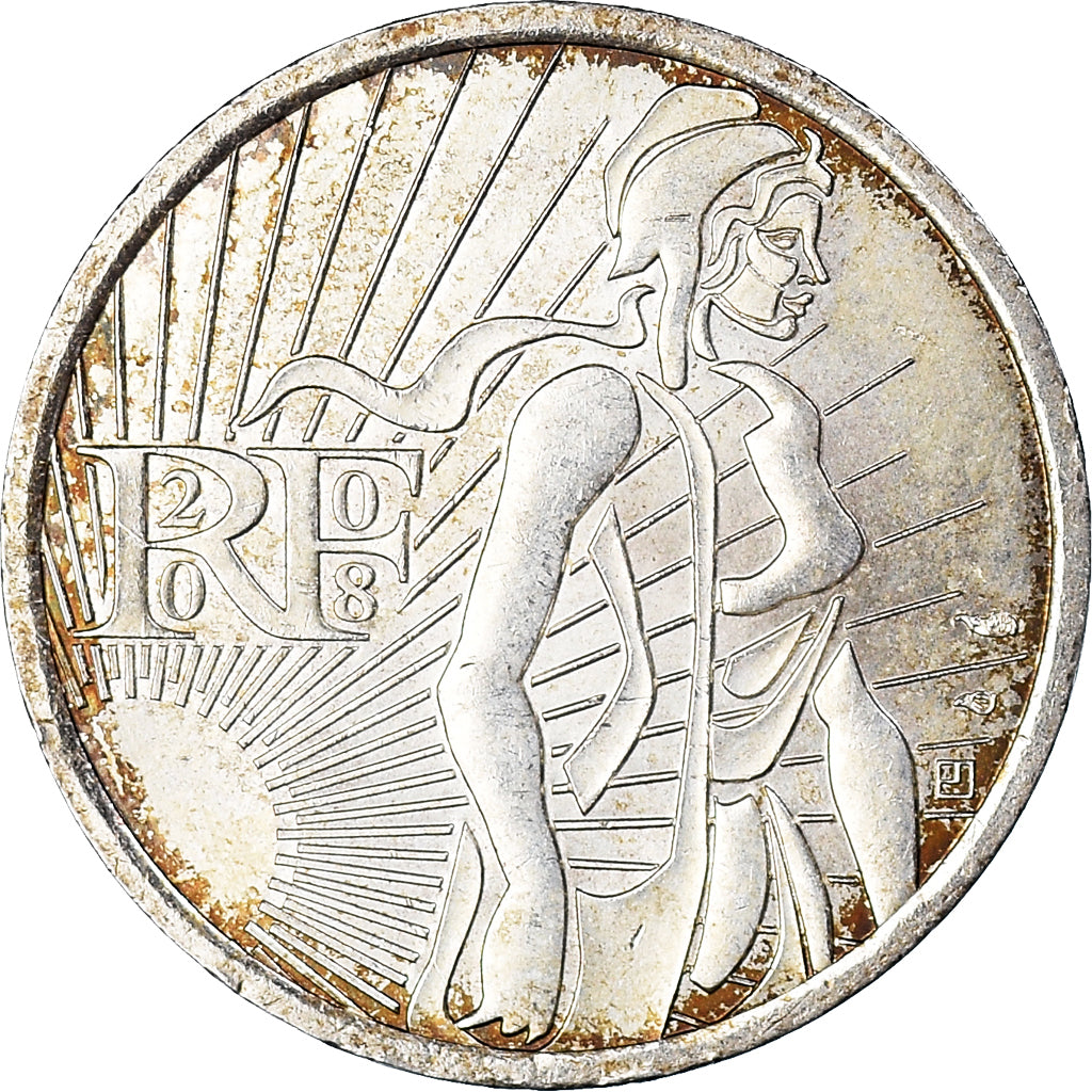 France, 5 Euro, 2008, AU(50-53), Silver, Gadoury:EU287, KM:1534