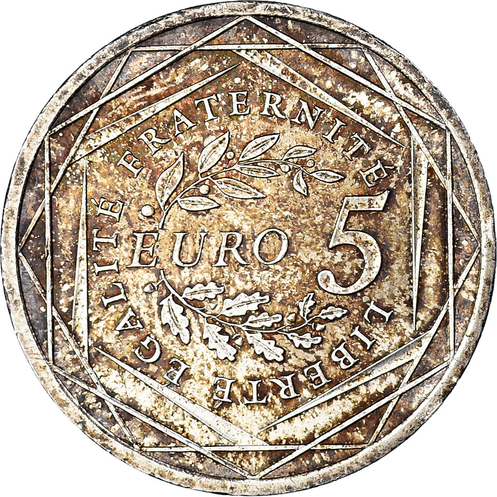 France, 5 Euro, 2008, AU(50-53), Silver, Gadoury:EU287, KM:1534