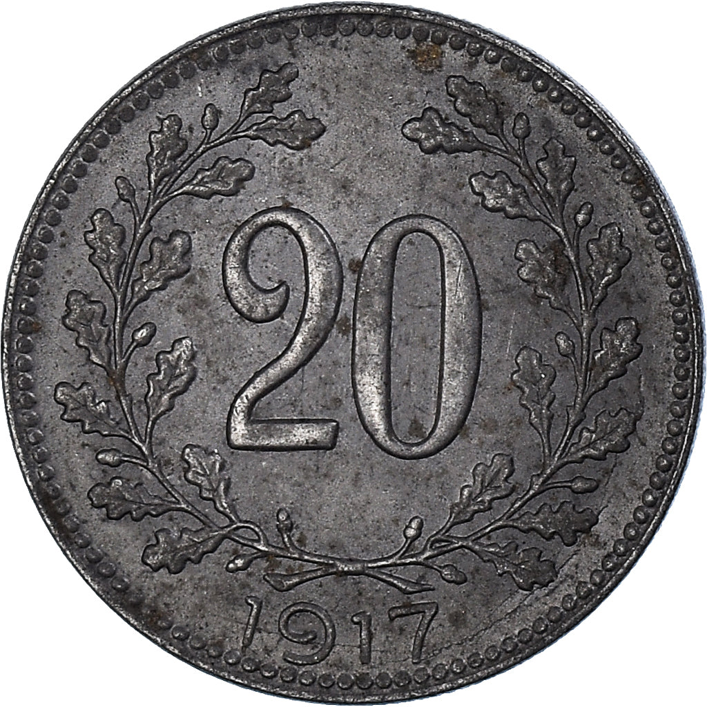 Coin, Austria, Karl I, 20 Heller, 1917, EF(40-45), Iron, KM:2826