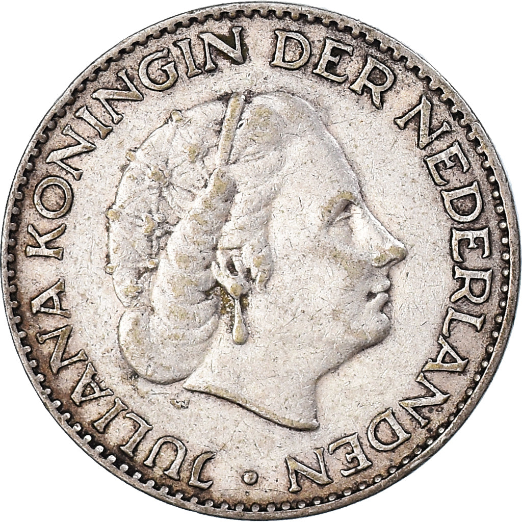 Coin, Netherlands, Juliana, Gulden, 1955, VF(30-35), Silver, KM:184