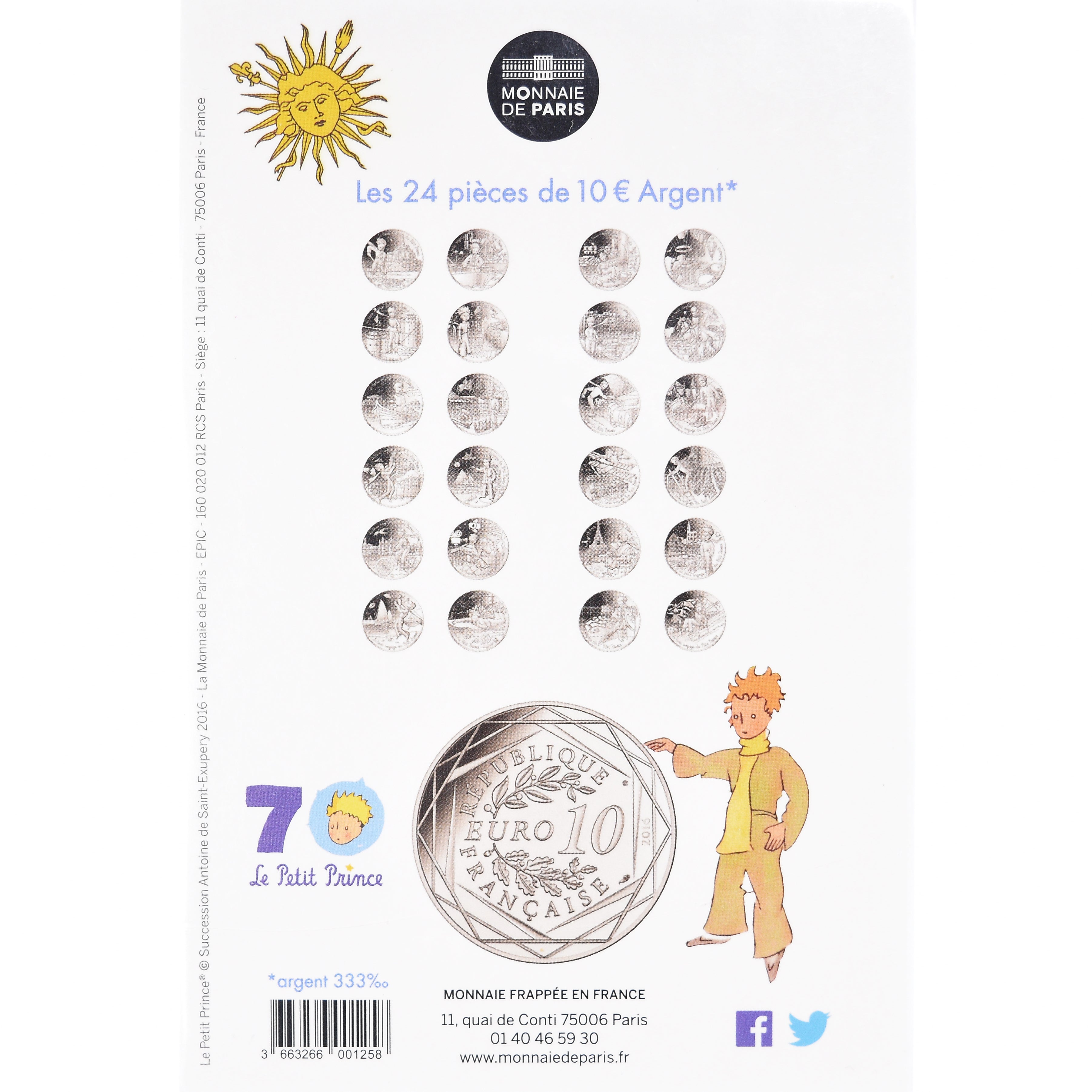 Francja, Monnaie de Paris, 10 Euro, Le Petit Prince (au château de Versailles)