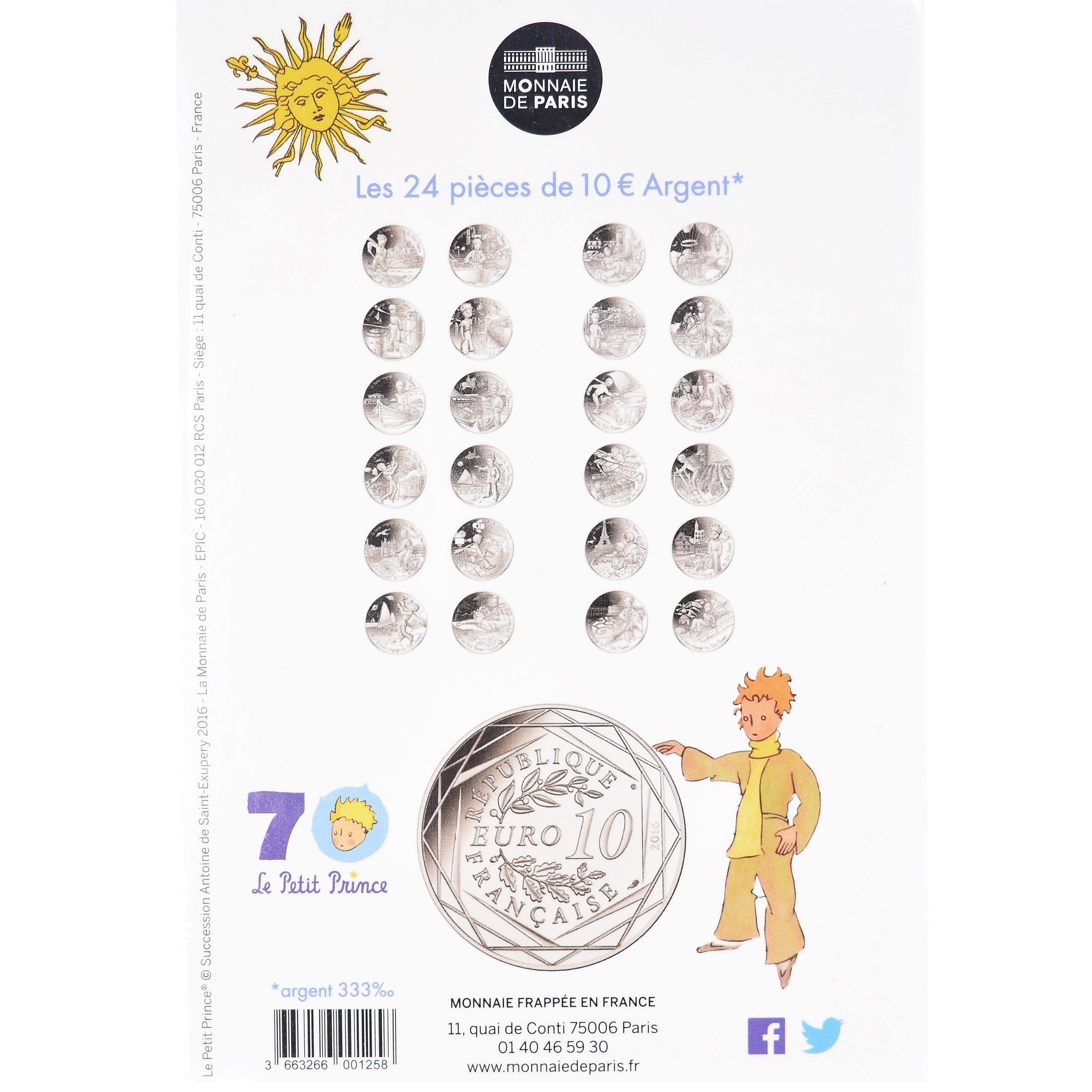Frankrijk, Parijse munten, 10 Euro, Le Petit Prince (au château de Versailles)