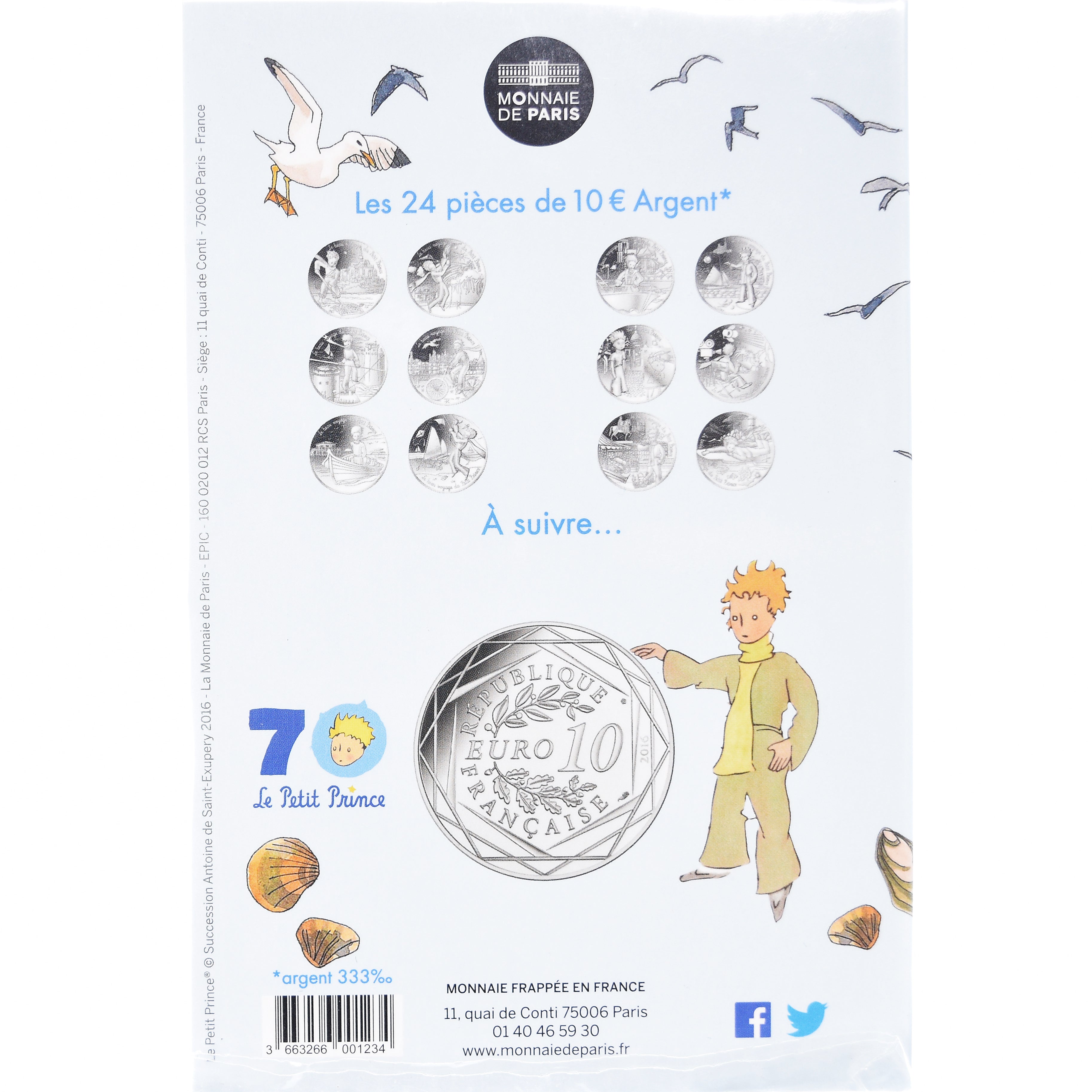 França, Monnaie de Paris, 10 Euro, Le Petit Prince (Baie d'Arcachon), 2016