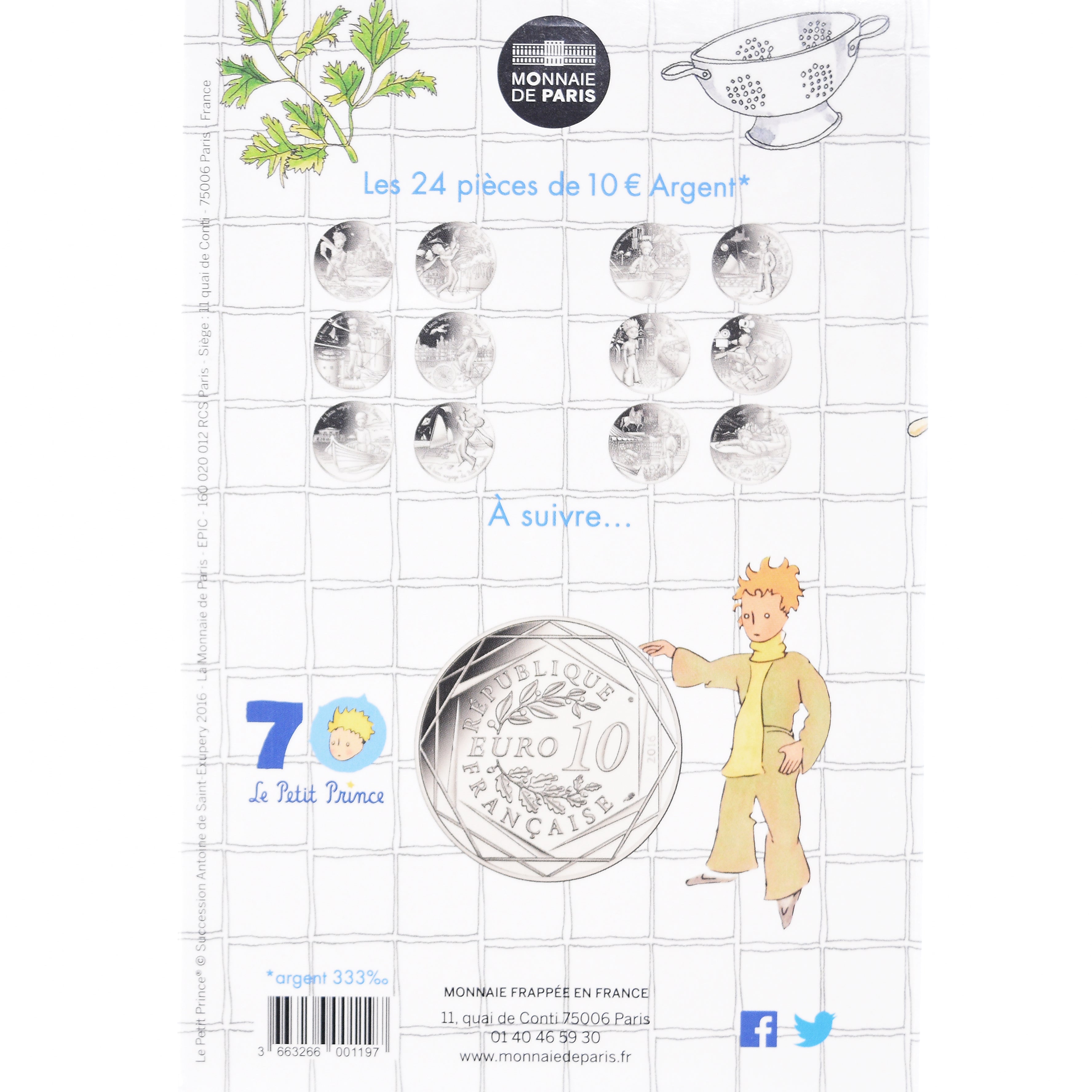 França, Monnaie de Paris, 10 Euro, Le Petit Prince (et la gastronomie), 2016