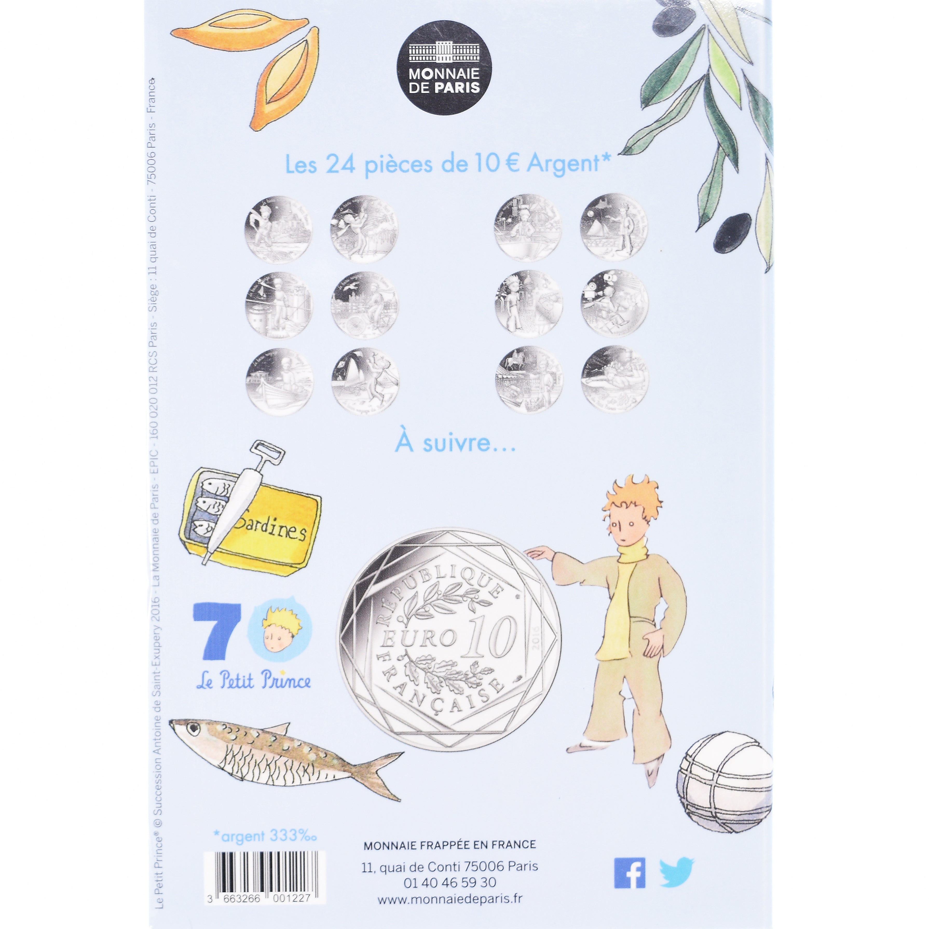 Francja, Monnaie de Paris, 10 Euro, Le Petit Prince (Joue à la pétanque)