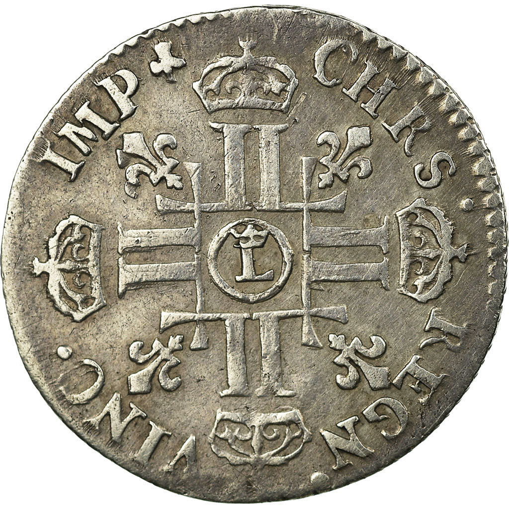 Monnaie, France, Louis XIV, 1/12 Écu aux 8 L, portrait spécifique à Lille