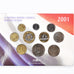 Coin, France, Monnaie de Paris, Set 10 Monnaies., 2001, BU, MS(65-70), (No