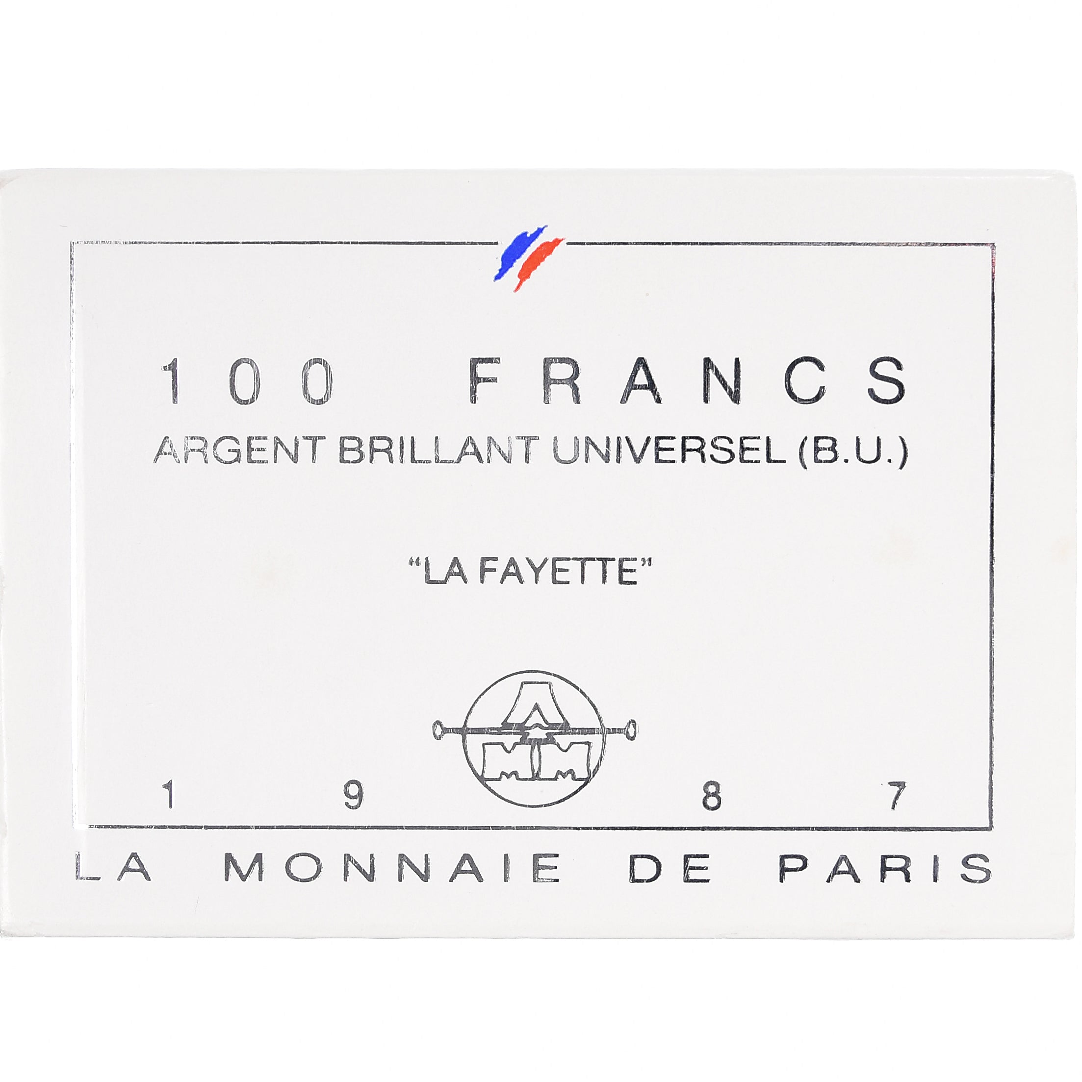 Coin, France, Lafayette, 100 Francs, 1987, Paris, BU, MS(65-70), Silver