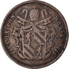 Moeda, ESTADOS ITALIANOS, PAPAL STATES, Pius IX, 2 Baiocchi, Muraiola, 1848