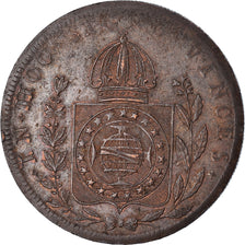 Moneda, Brasil, Pedro I, 80 Reis, 1829, Bahia, MBC, Cobre, KM:366.2