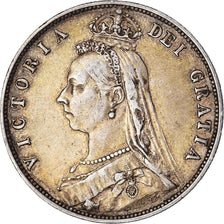 Monnaie, Grande-Bretagne, Victoria, 1/2 Crown, 1889, Londres, TTB, Argent