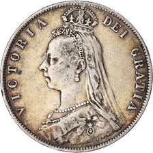 Monnaie, Grande-Bretagne, Victoria, 1/2 Crown, 1889, Londres, TB+, Argent
