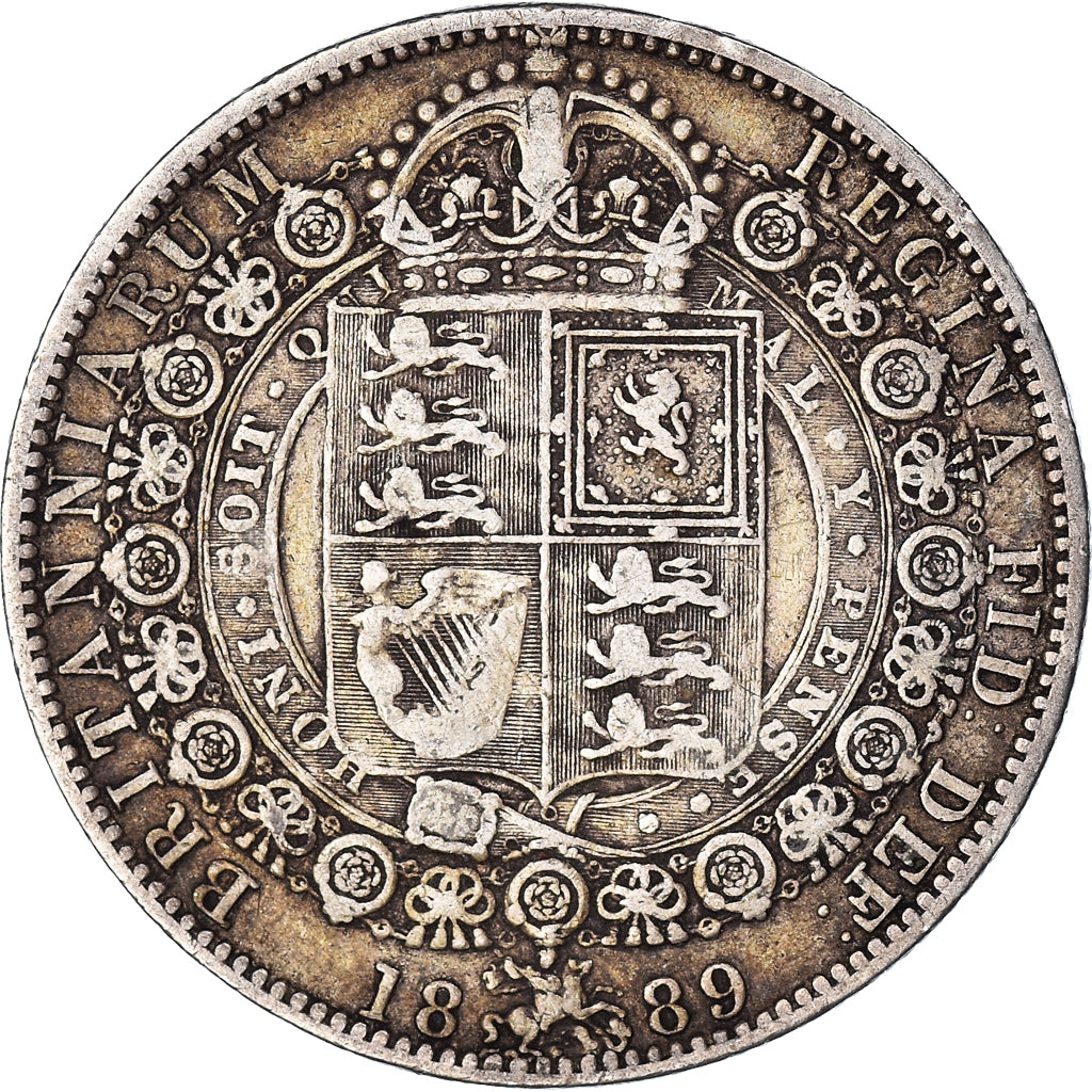 Coin, Great Britain, Victoria, 1/2 Crown, 1889, London, VF(30-35), Silver
