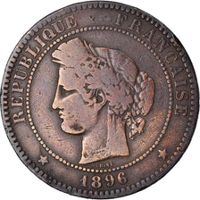Moneta, Francja, Cérès, 10 Centimes, 1896, Paris, VF(20-25), Brązowy