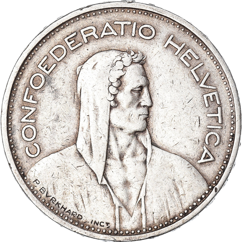 Coin, Switzerland, 5 Francs, 1933, Bern, VF(30-35), Silver, KM:40