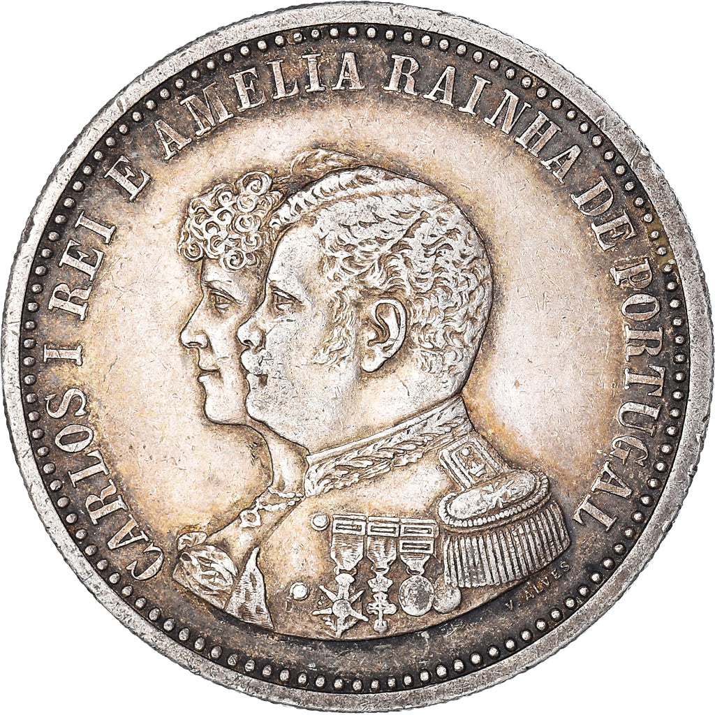 Münze, Portugal, Carlos I, 500 Reis, 1898, SS, Silber, KM:538