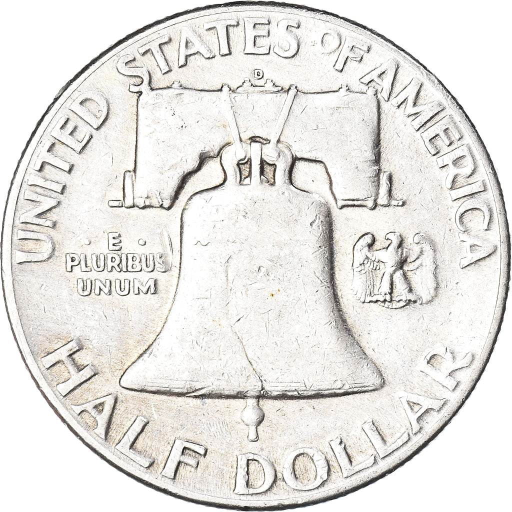 Coin, United States, Franklin Half Dollar, Half Dollar, 1948, U.S. Mint, Denver