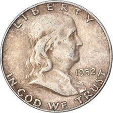 Coin, United States, Franklin Half Dollar, Half Dollar, 1952, U.S. Mint, Denver