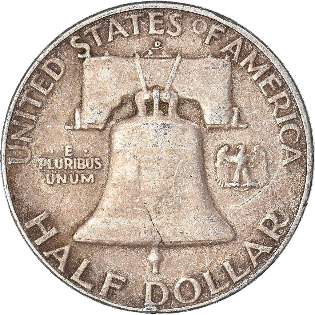Coin, United States, Franklin Half Dollar, Half Dollar, 1952, U.S. Mint, Denver