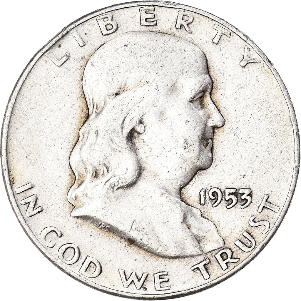 Coin, United States, Franklin, Half Dollar, 1953, Denver, VF(30-35), Silver