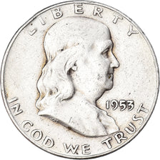 Coin, United States, Franklin, Half Dollar, 1953, Denver, VF(30-35), Silver
