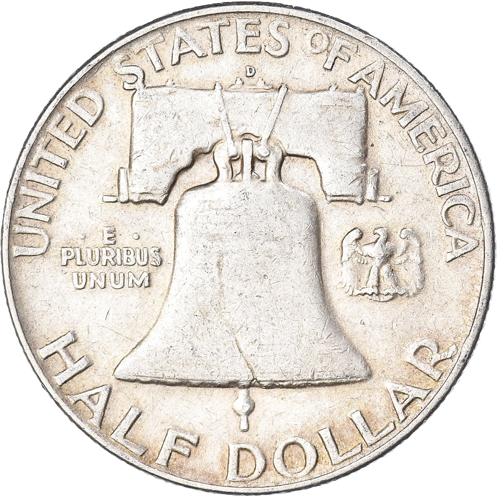 Coin, United States, Franklin Half Dollar, Half Dollar, 1954, U.S. Mint, Denver