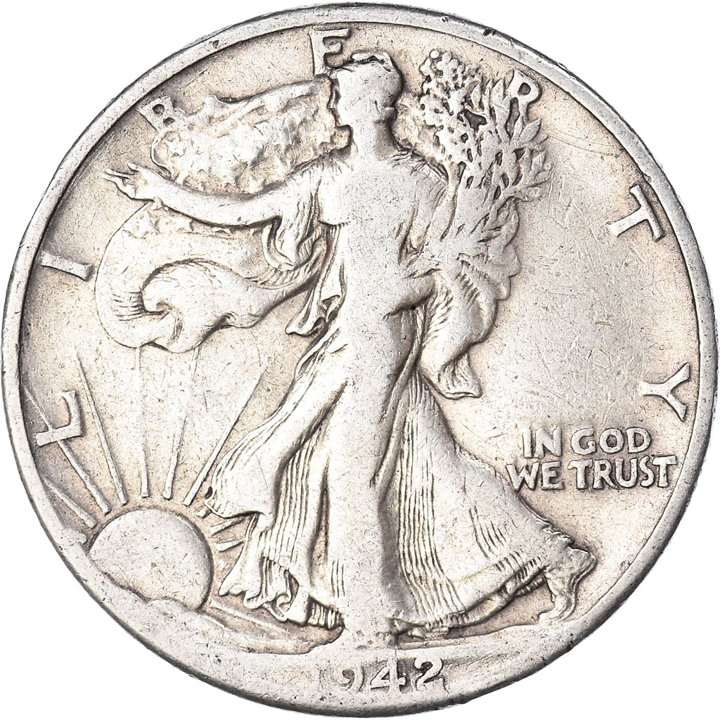 Monnaie, États-Unis, Walking Liberty Half Dollar, Half Dollar, 1942, U.S. Mint