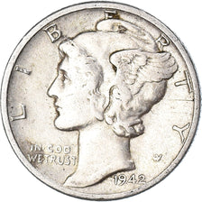 Coin, United States, Mercury Dime, Dime, 1942, U.S. Mint, Denver, EF(40-45)