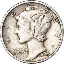 Coin, United States, Mercury Dime, Dime, 1944, U.S. Mint, Denver, EF(40-45)