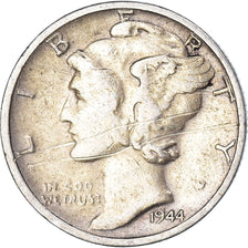 Coin, United States, Mercury Dime, Dime, 1944, U.S. Mint, San Francisco