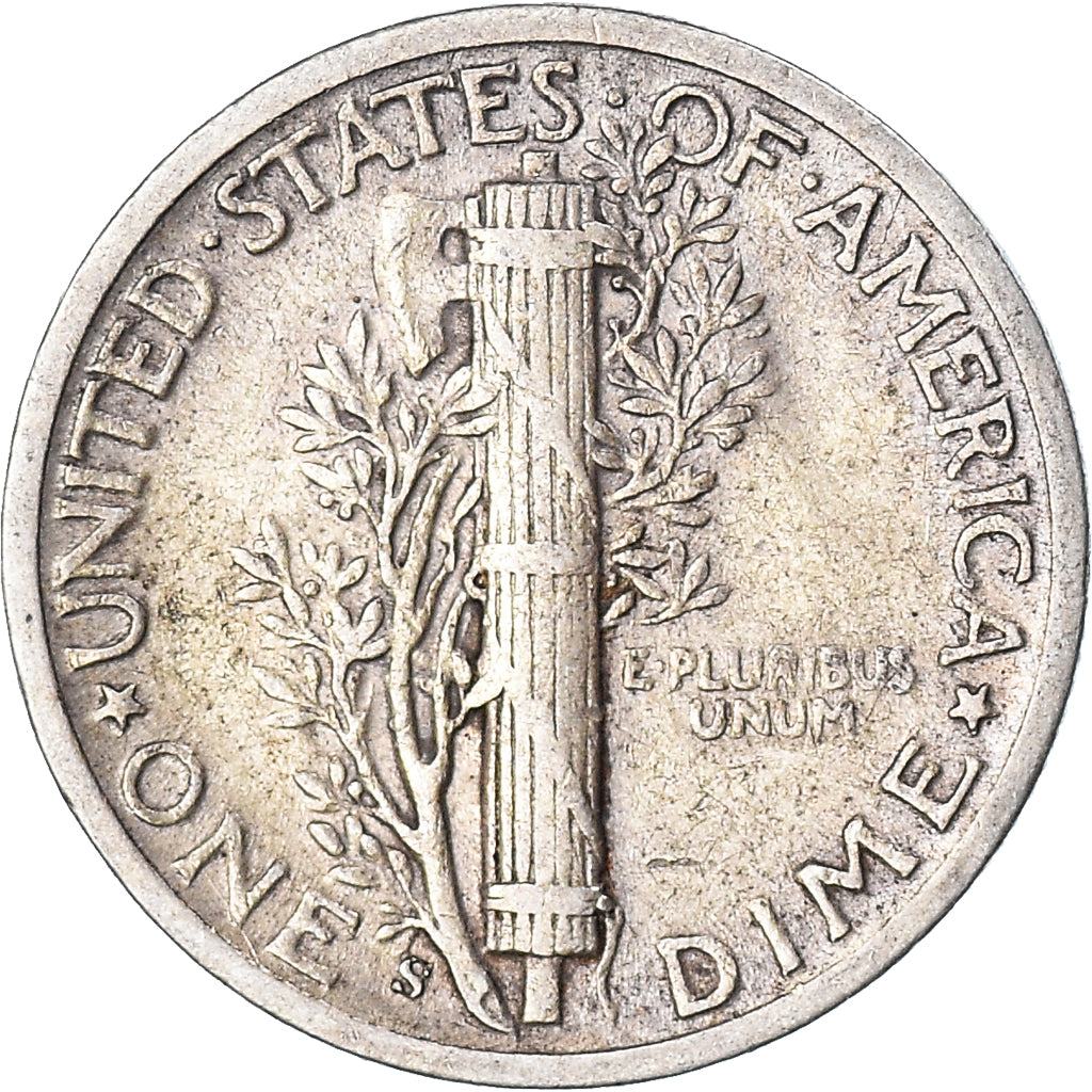 Coin, United States, Mercury Dime, Dime, 1944, U.S. Mint, San Francisco