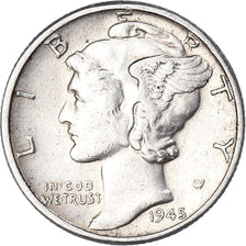 Coin, United States, Mercury Dime, Dime, 1945, U.S. Mint, Philadelphia