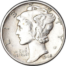 Münze, Vereinigte Staaten, Mercury Dime, Dime, 1945, U.S. Mint, Philadelphia