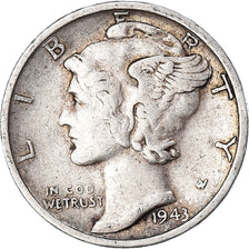 Coin, United States, Mercury Dime, Dime, 1943, U.S. Mint, San Francisco