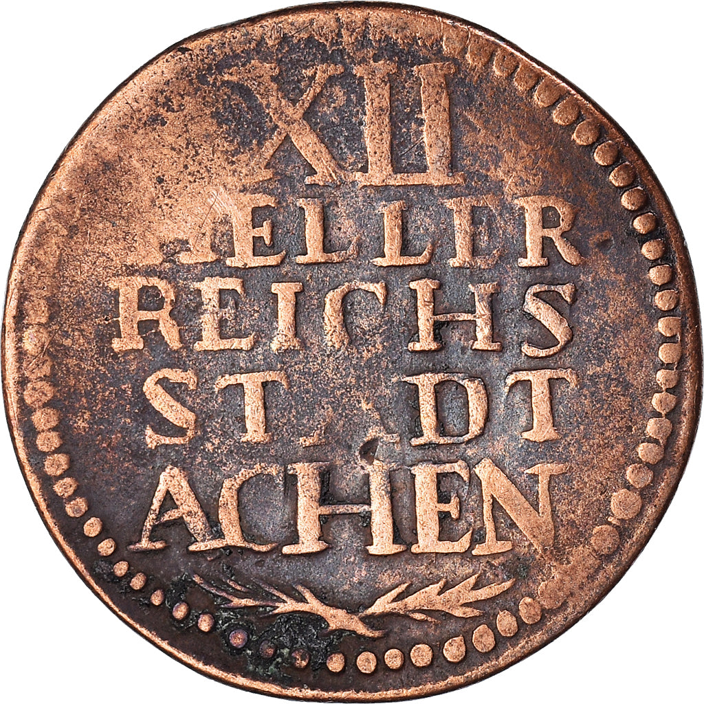 Coin, German States, AACHEN, 12 Heller, 1797, VF(20-25), Copper, KM:51