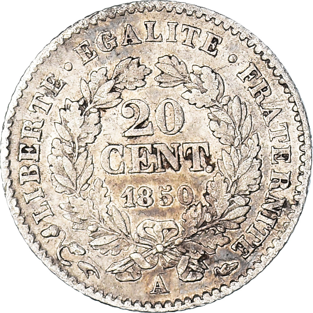 Coin, France, Cérès, 20 Centimes, 1850, Paris, EF(40-45), Silver, KM:758.1