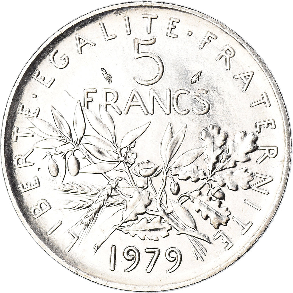 Münze, Frankreich, Semeuse, 5 Francs, 1979, Paris, FDC, STGL, Nickel Clad
